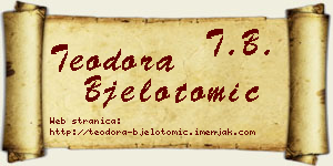 Teodora Bjelotomić vizit kartica